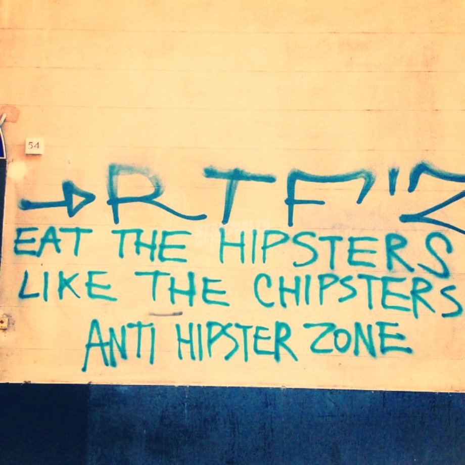 Scritte sui Muri Anti Hipster Zone