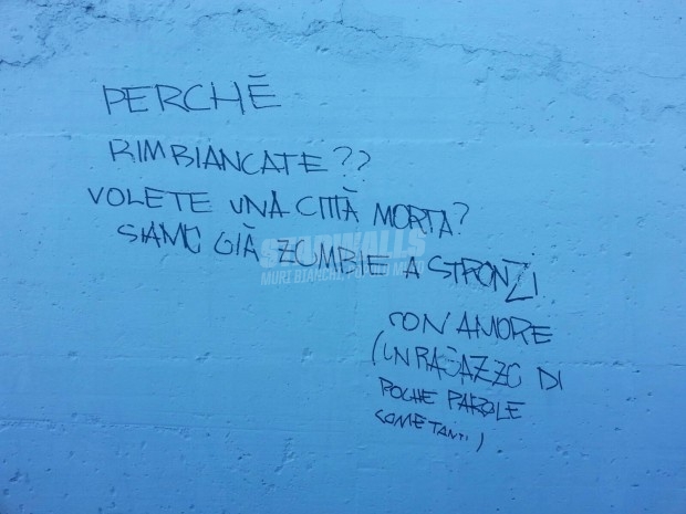 Scritte sui Muri Muri bianchi popolo zombie