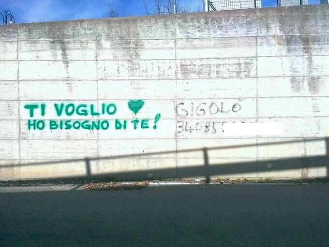 Scritte sui Muri Amori a pagamento