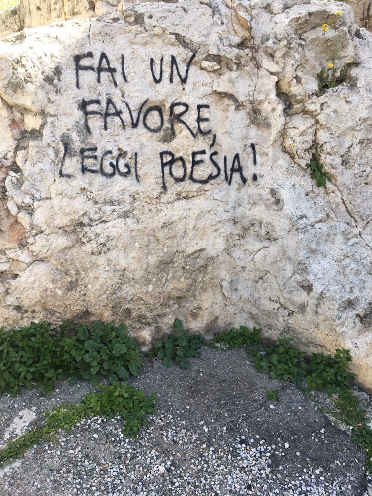 Scritte sui Muri fai un favore leggi poesia!